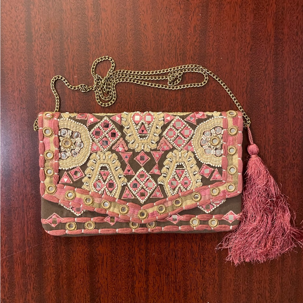 Sfera Boho Femme Collection Mauve Gold Women’s Clutch Bag